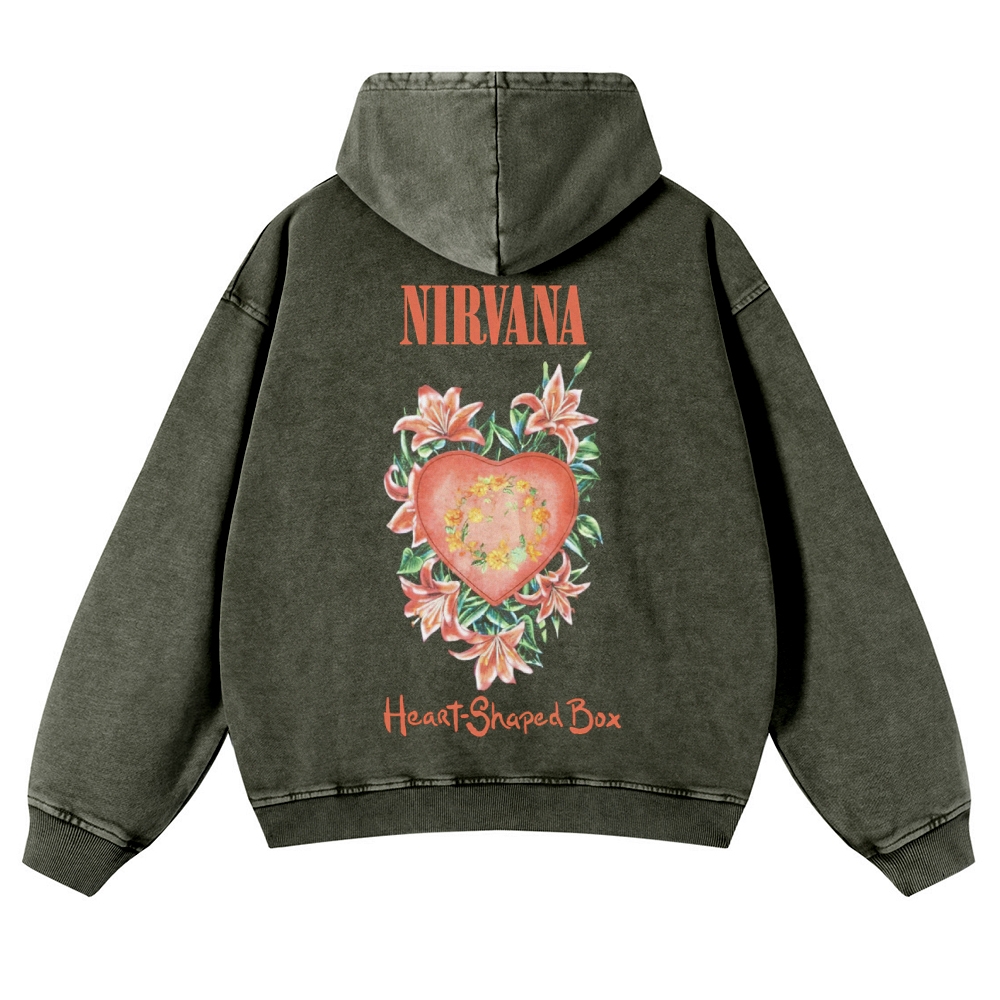 Heart Shaped Box Unisex Fit Vintage Washed Hoodie