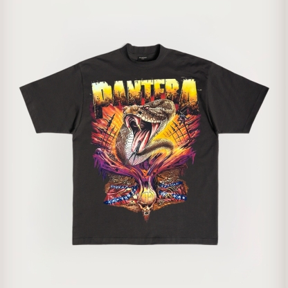 Vintage Rock Band Prints Cotton T-shirt