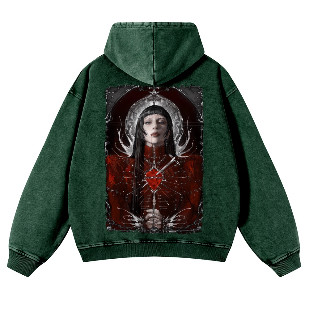 Unisex Fit Vintage Lady Gaga Washed Hoodie
