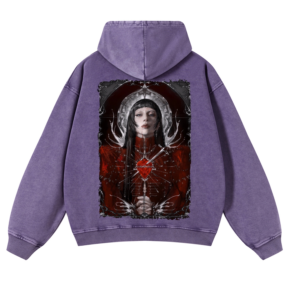 Unisex Fit Vintage Lady Gaga Washed Hoodie