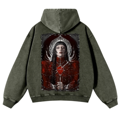Unisex Fit Vintage Lady Gaga Washed Hoodie