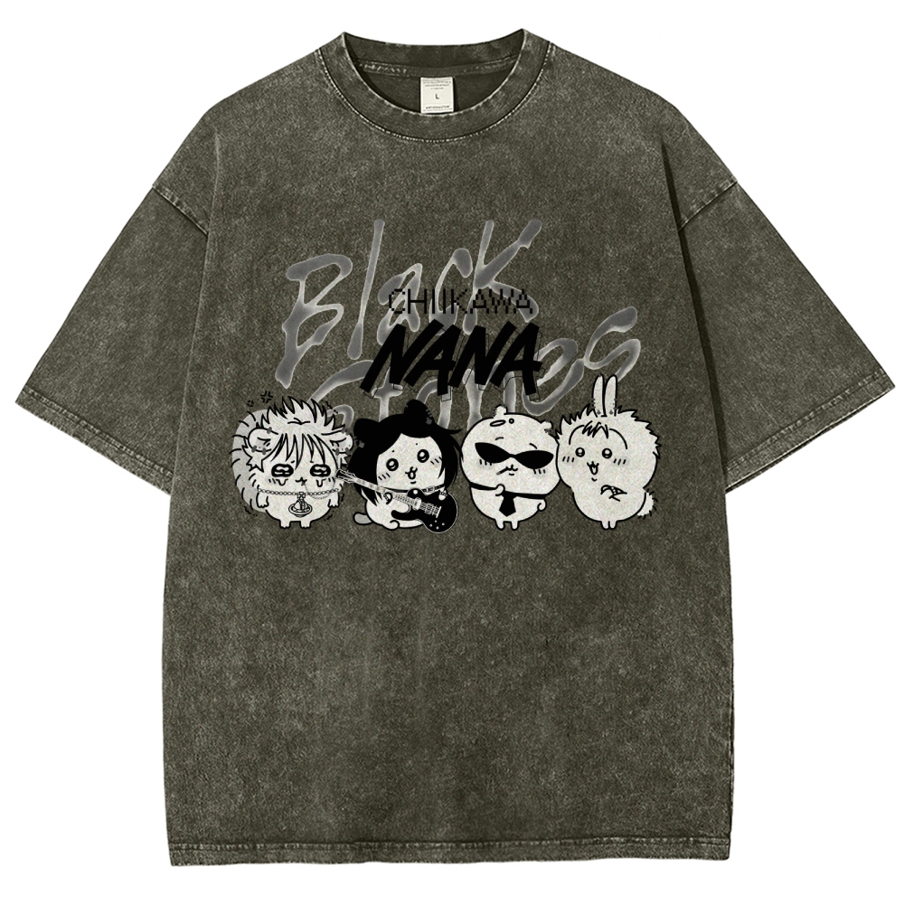 Chiikawa Rock Band NANA Unisex Fit Washed T-Shirt – StreetArt-Fever