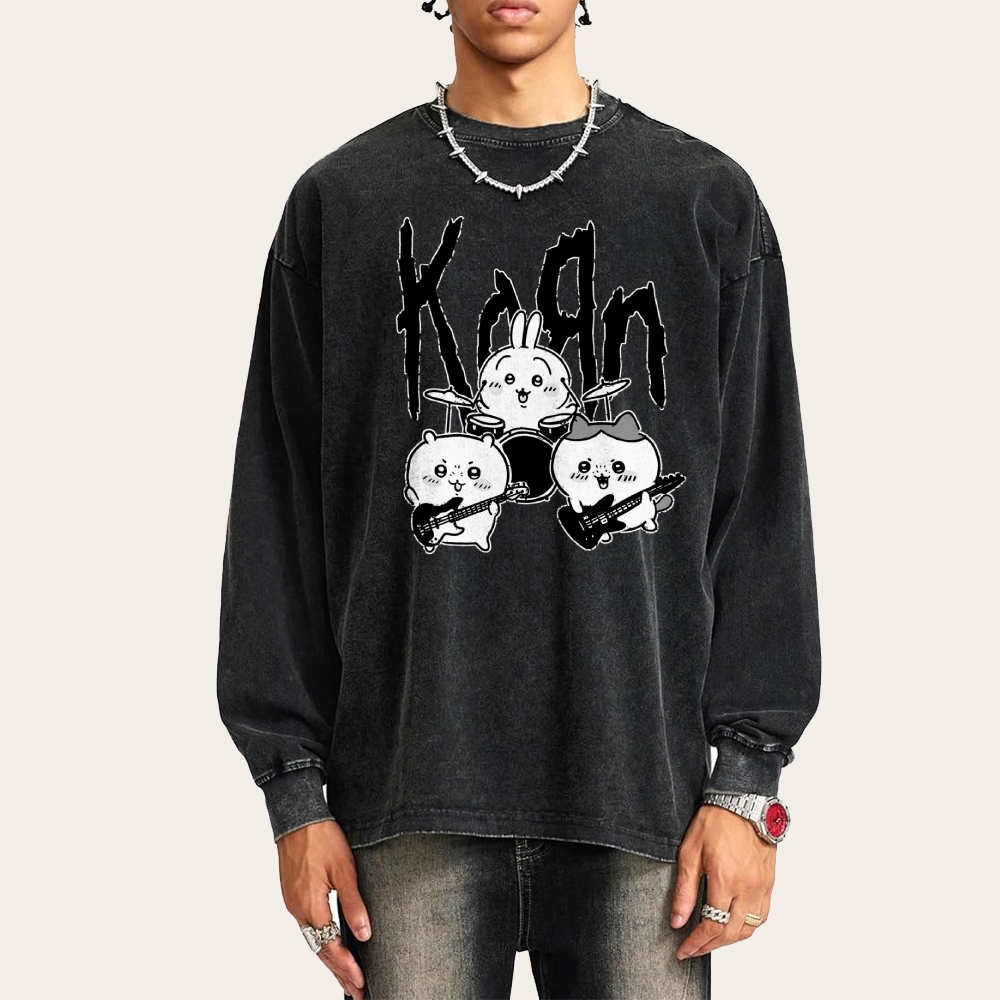 Deep Washed Vintage Long Sleeves T-Shirt – StreetArt-Fever