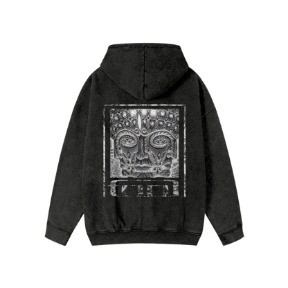 Unisex Tool Washed Cotton Zipper Hooded Hoodie