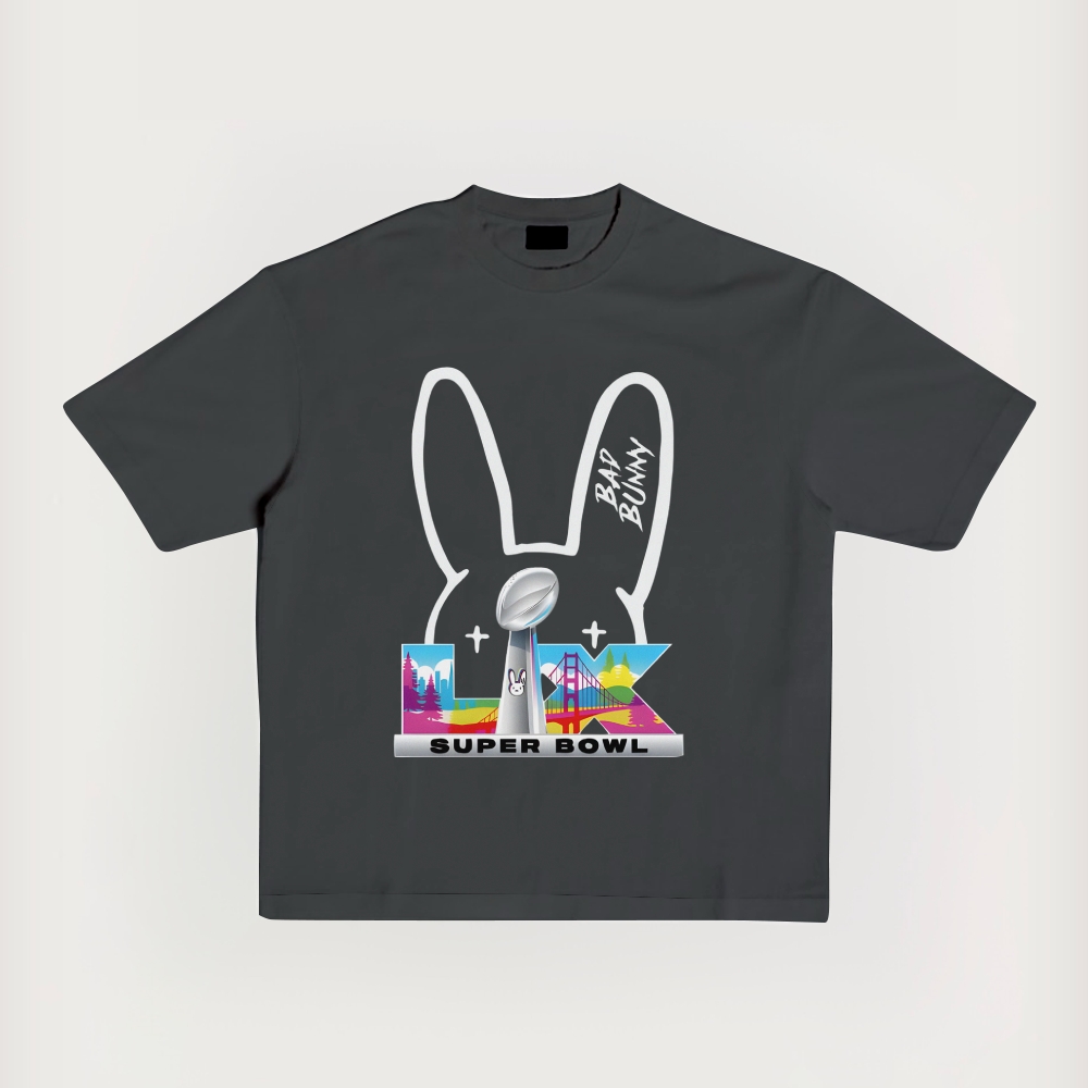 Bad Bunny 2026 Super Bowl LX Printed Short-Sleeved T-Shirt