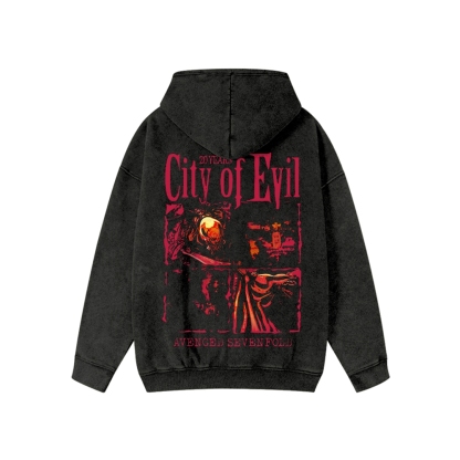 Unisex  Avenged Sevenfold Washed Cotton Zipper Hooded Sweatshirt