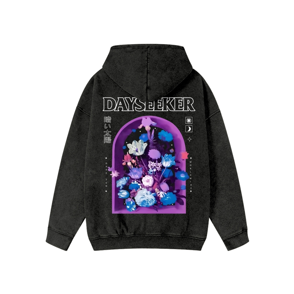 Unisex Dayseeker  Washed Cotton Zipper Hooded Sweatshirt