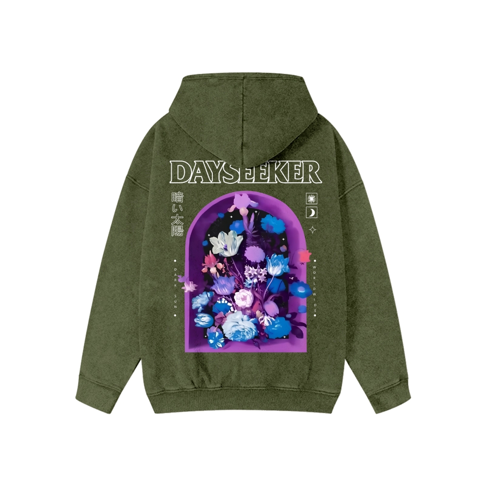 Unisex Dayseeker  Washed Cotton Zipper Hooded Sweatshirt