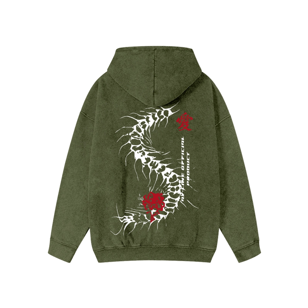 Unisex Tokyo Ghoul Washed Cotton Zipper Hooded Sweatshirt