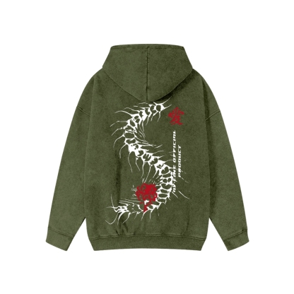 Unisex Tokyo Ghoul Washed Cotton Zipper Hooded Sweatshirt