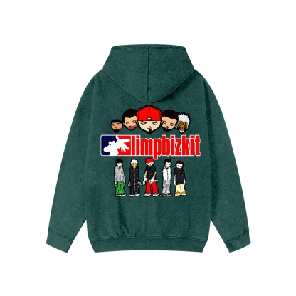 Unisex Limp Bizkit Washed Cotton Zipper Hooded Sweatshirt