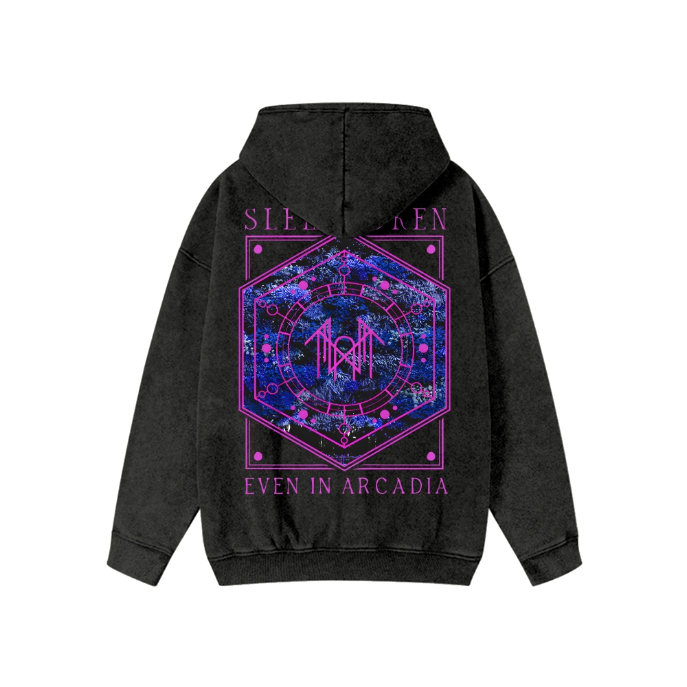 Unisex Band Washed Cotton Zipper Hooded Sweatshirt