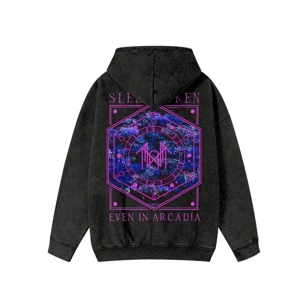 Unisex Band Washed Cotton Zipper Hooded Sweatshirt