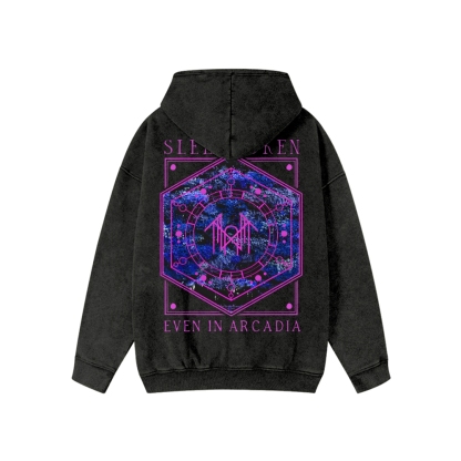 Unisex Band Washed Cotton Zipper Hooded Sweatshirt