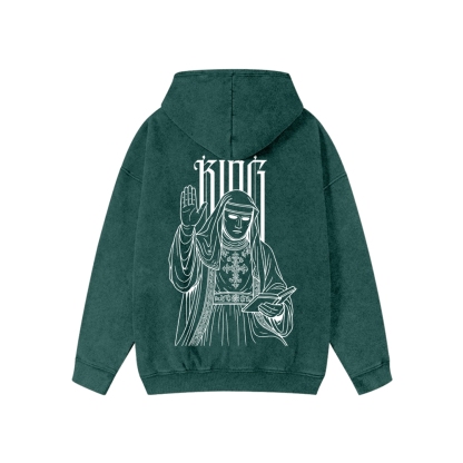 King Baldwin IV Unisex Washed Cotton Zipper Hooded Sweatshirt