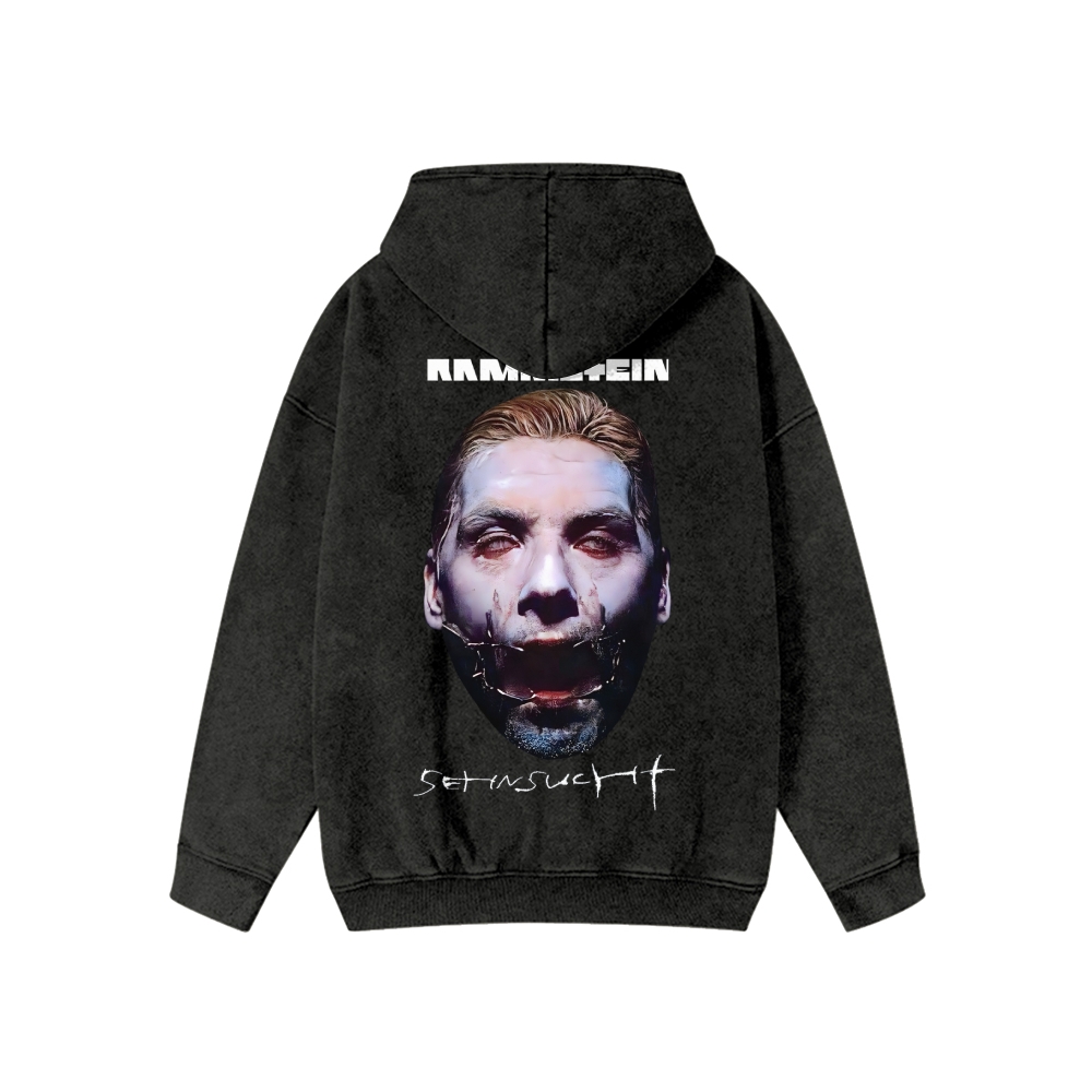 Rock Band Unisex Washed Cotton Zipper Hooded Sweatshirt