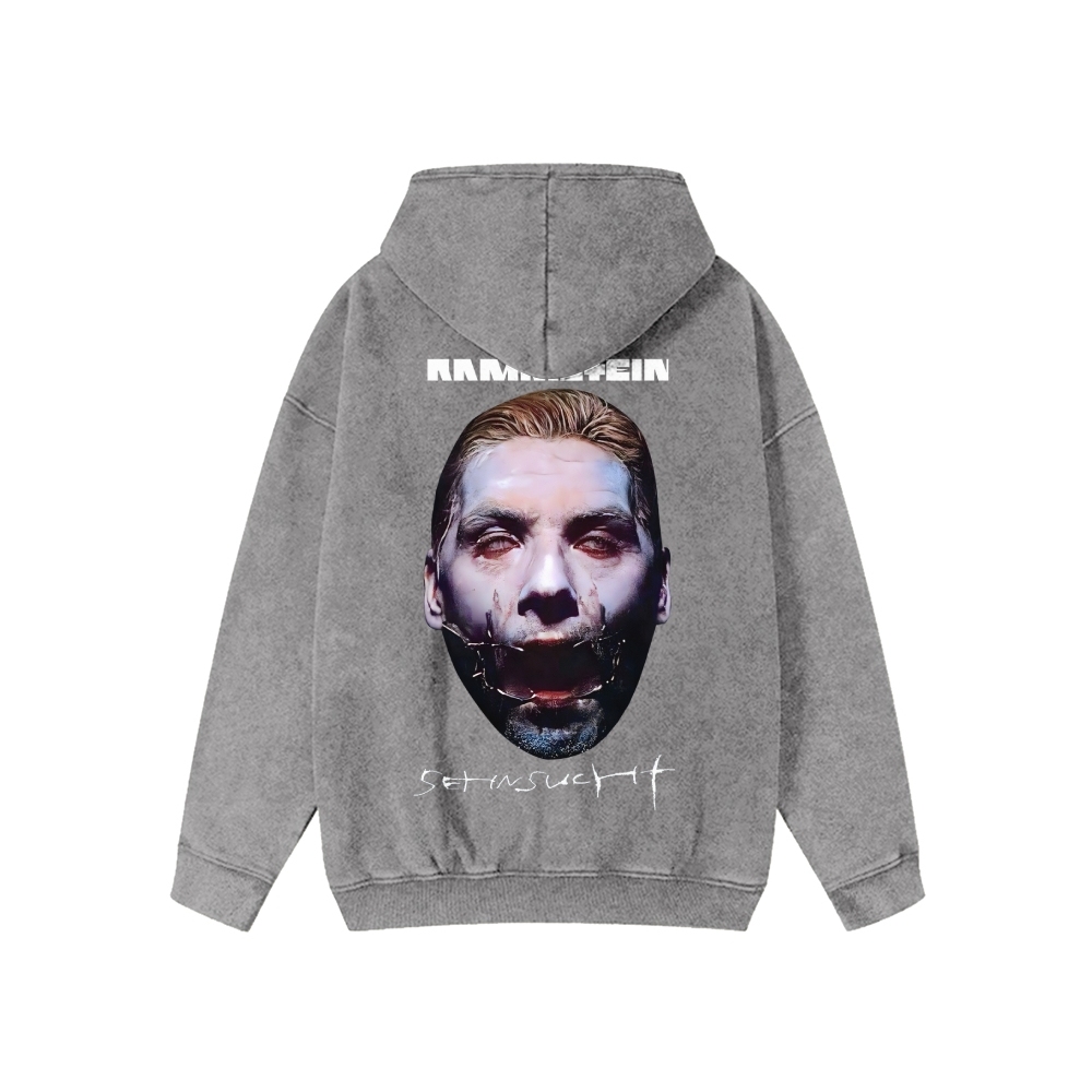 Rock Band Unisex Washed Cotton Zipper Hooded Sweatshirt