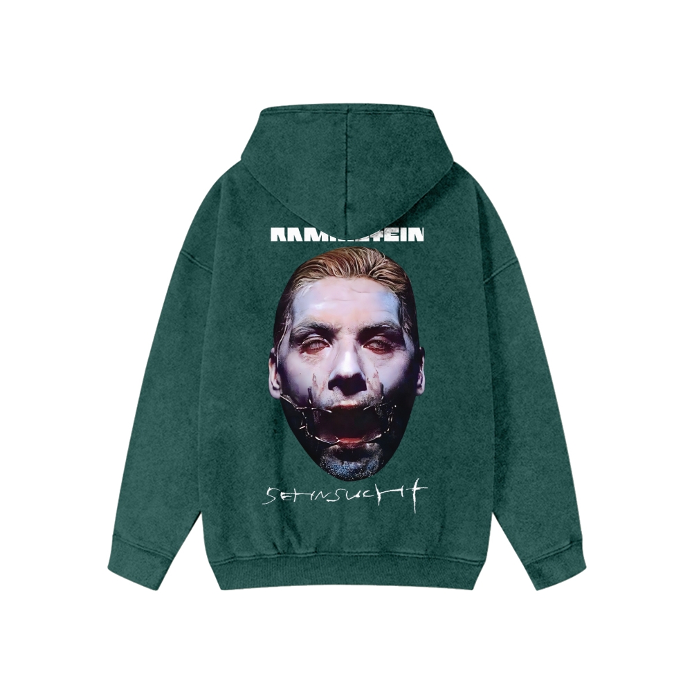 Rock Band Unisex Washed Cotton Zipper Hooded Sweatshirt