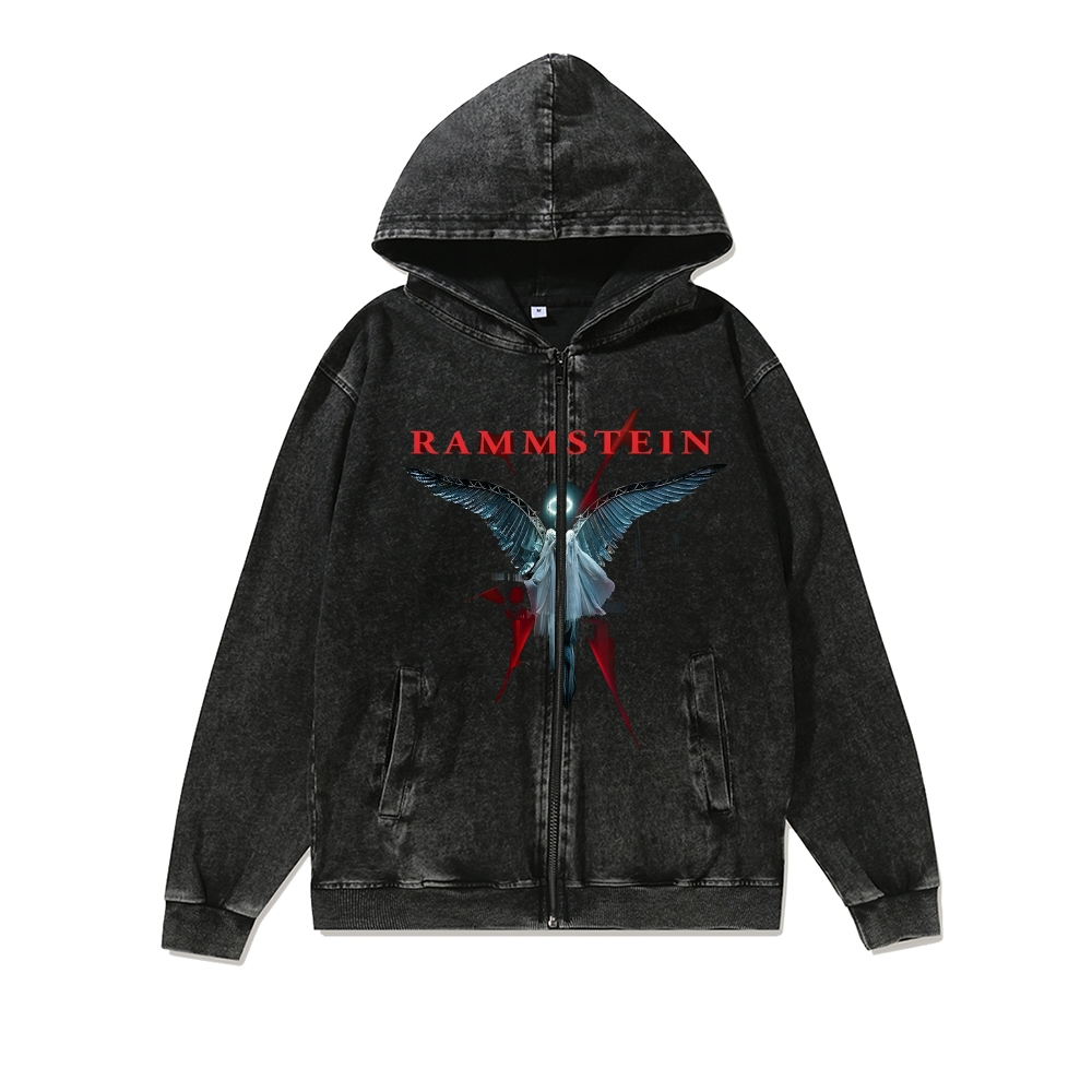 Band Album Poster Unisex Washed Cotton Zipper Hooded Sweatshirt