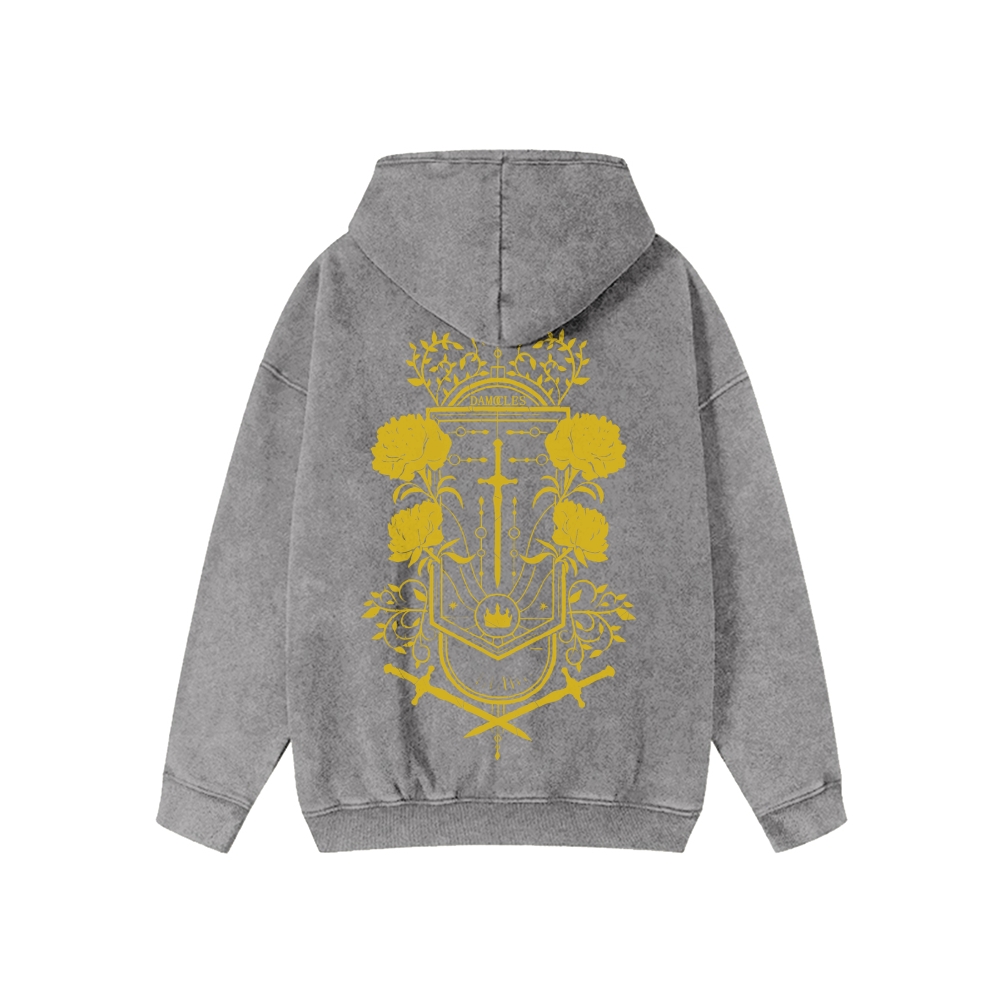 Unisex Vintage Band  Washed Cotton Zipper Hooded Sweatshirt
