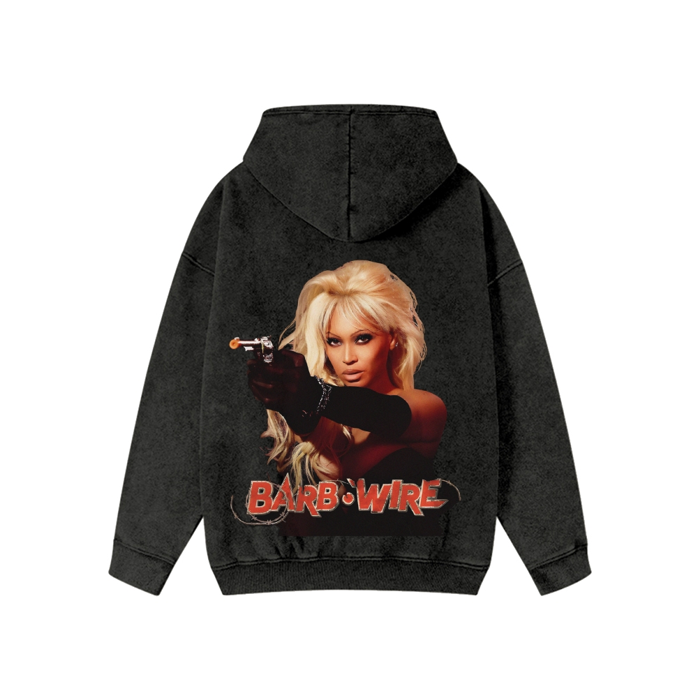 Unisex Beyonce Washed Cotton Zipper Hooded Sweatshirt
