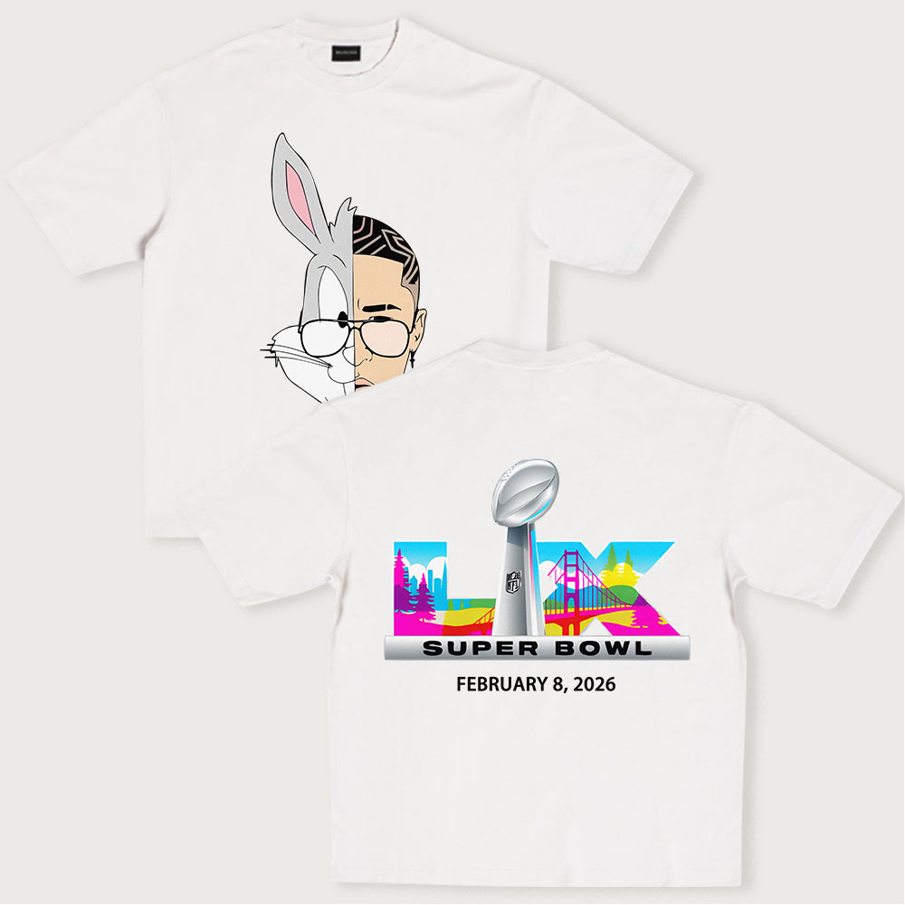 Bad Bunny 2026 Super Bowl LX Printed Short-Sleeved T-Shirt