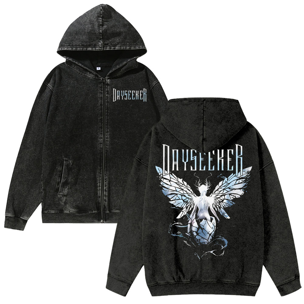 Unisex Dayseeker  Washed Cotton Zipper Hooded Sweatshirt