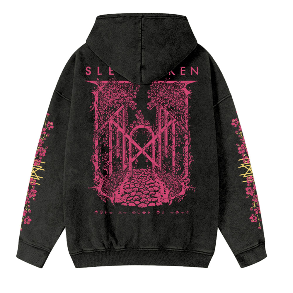 Unisex Vintage Band Washed Cotton Zipper Hooded Sweatshirt