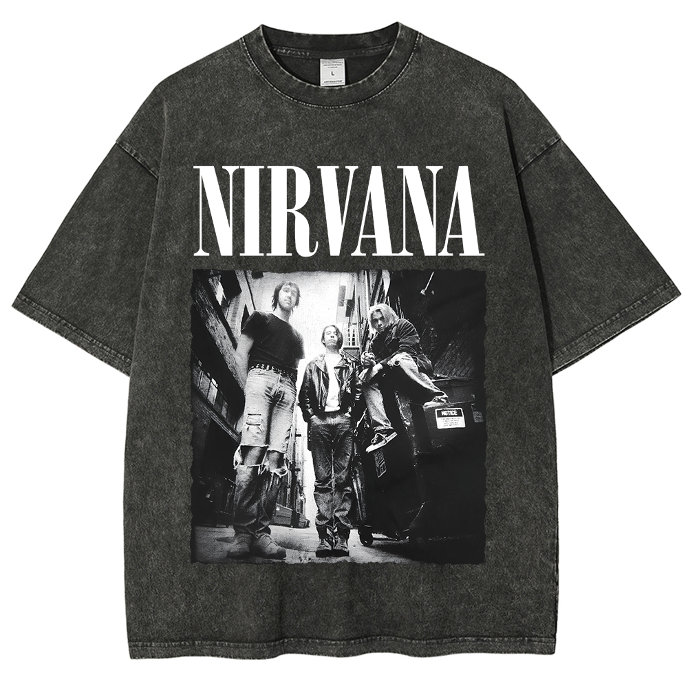 Rare Vintage Nirvana Prints Washed Distressed T-Shirt