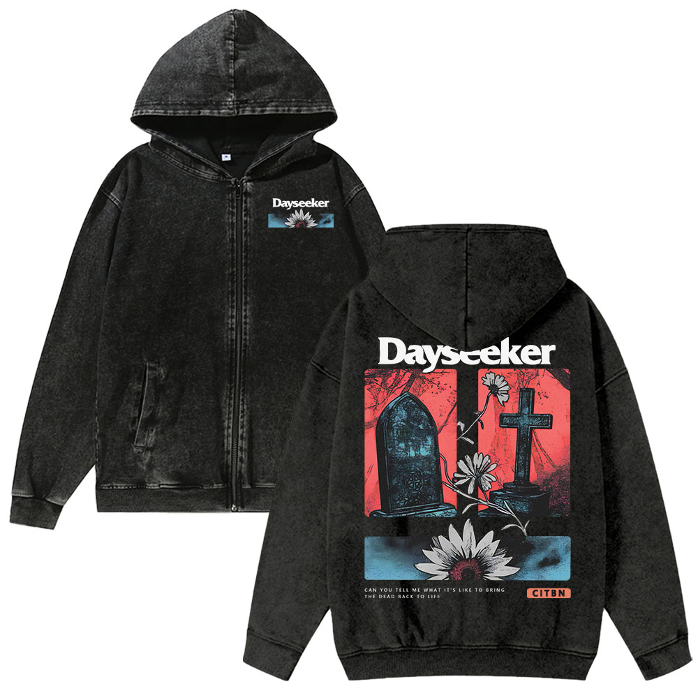 Unisex Dayseeker Washed Cotton Zipper Hooded Sweatshirt