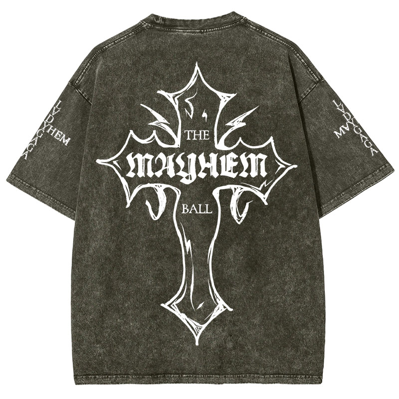 Musician Print Washed Short-Sleeved T-Shirt