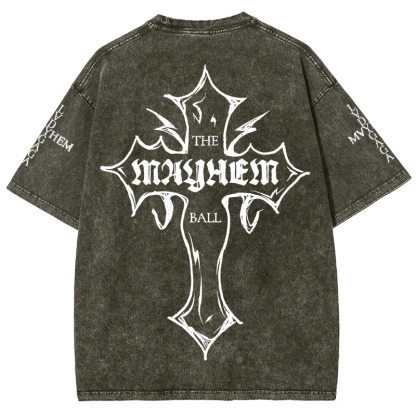 Musician Print Washed Short-Sleeved T-Shirt