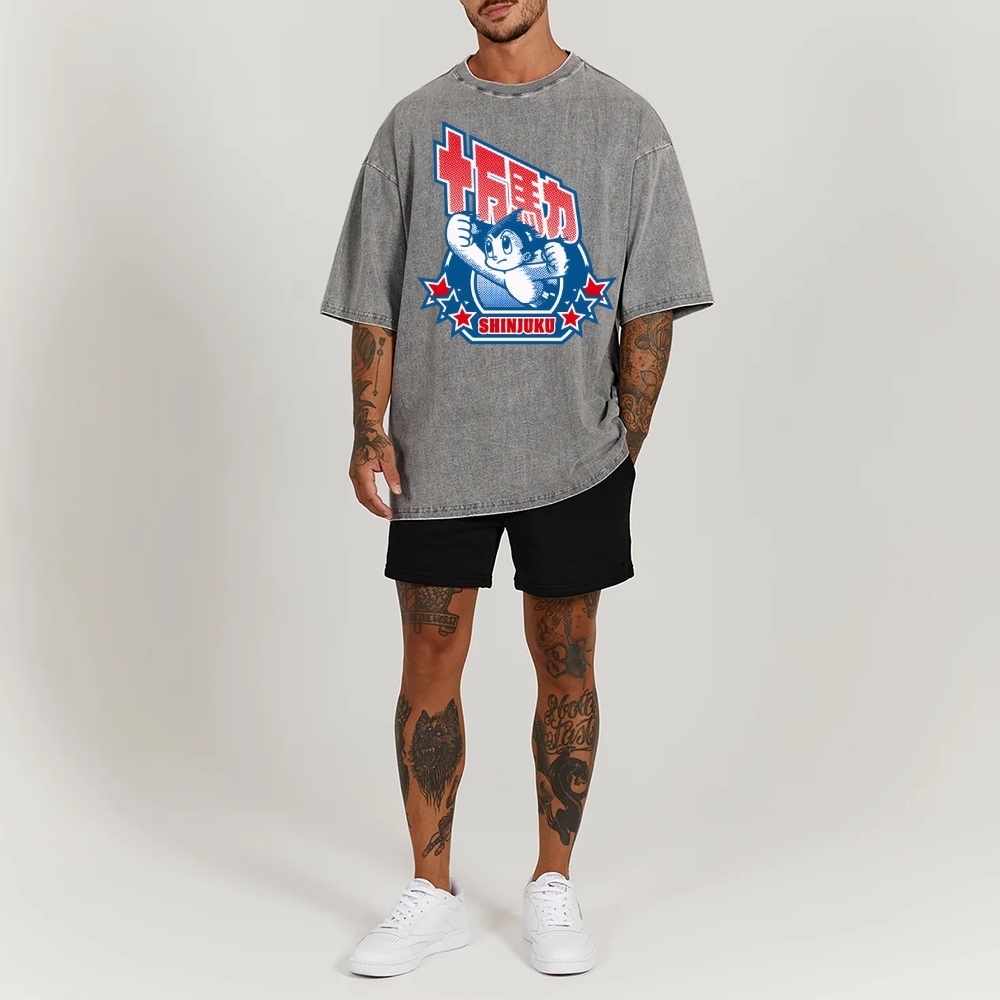 SHINJUKU Washed Vintage Short Sleeves T-Shirt