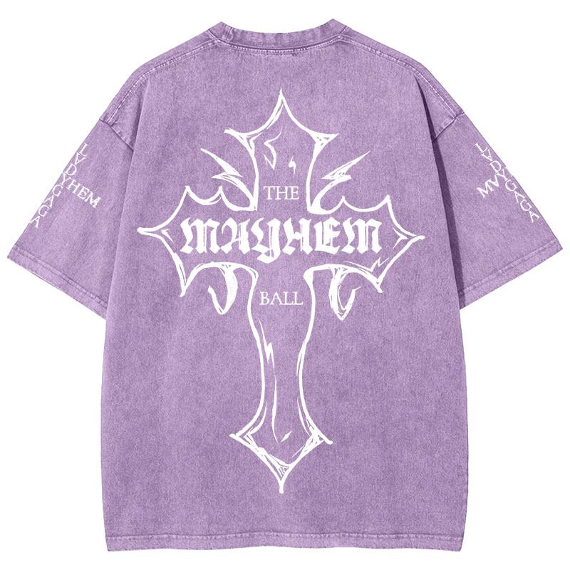 Musician Print Washed Short-Sleeved T-Shirt