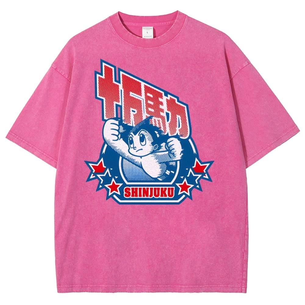 SHINJUKU Washed Vintage Short Sleeves T-Shirt