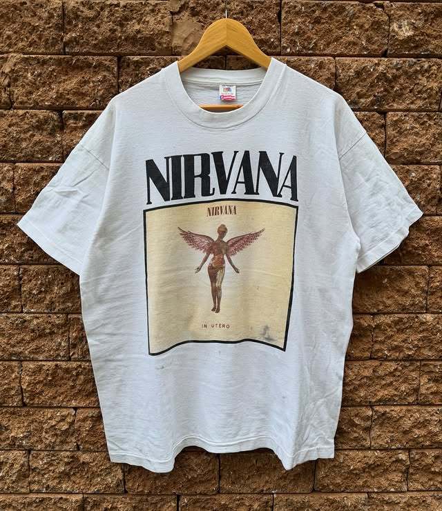 Rare Nirvana In Utero Memorial Prints Short Sleeves T shirt