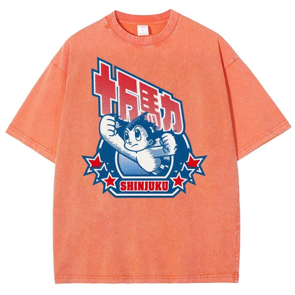 SHINJUKU Washed Vintage Short Sleeves T-Shirt