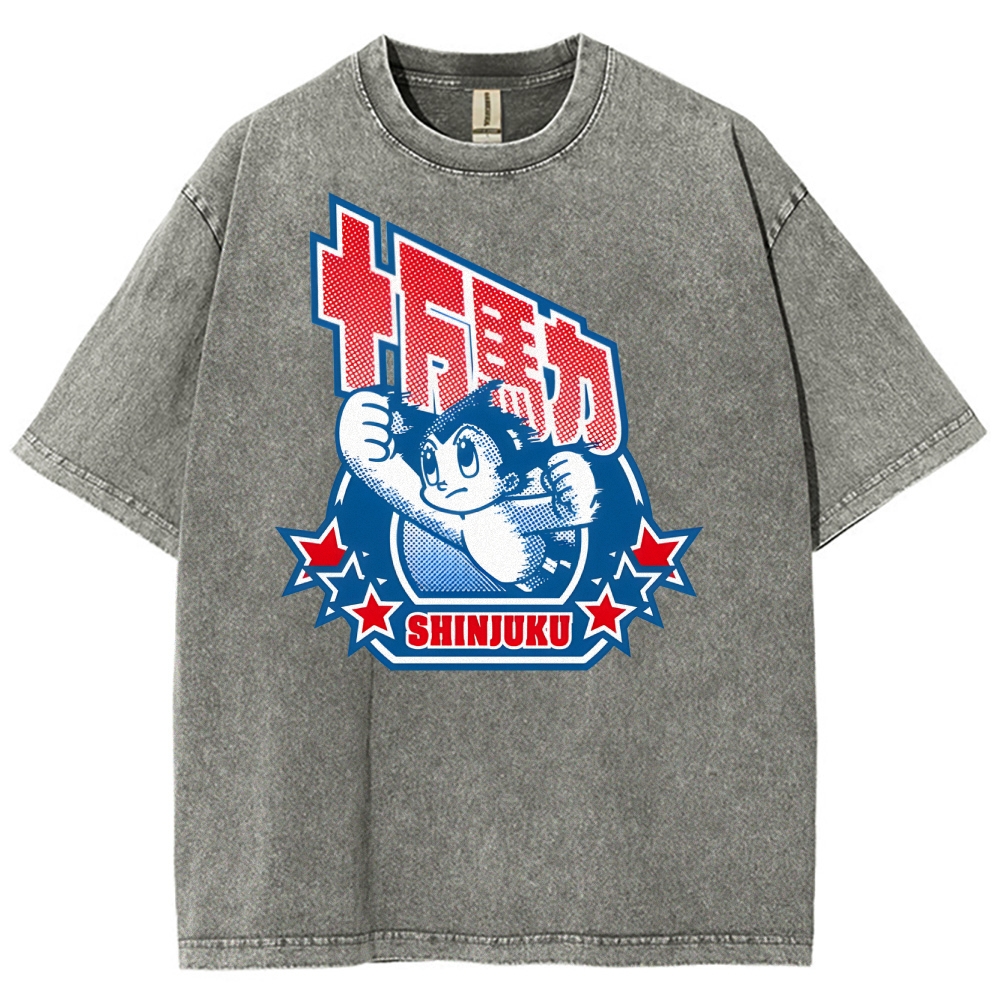 SHINJUKU Washed Vintage Short Sleeves T-Shirt
