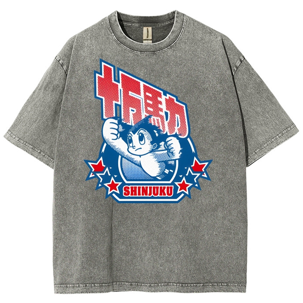 SHINJUKU Washed Vintage Short Sleeves T-Shirt