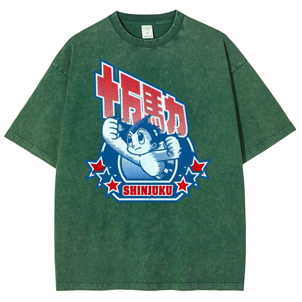 SHINJUKU Washed Vintage Short Sleeves T-Shirt