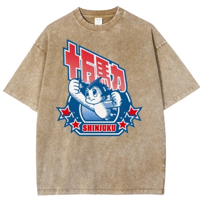 SHINJUKU Washed Vintage Short Sleeves T-Shirt
