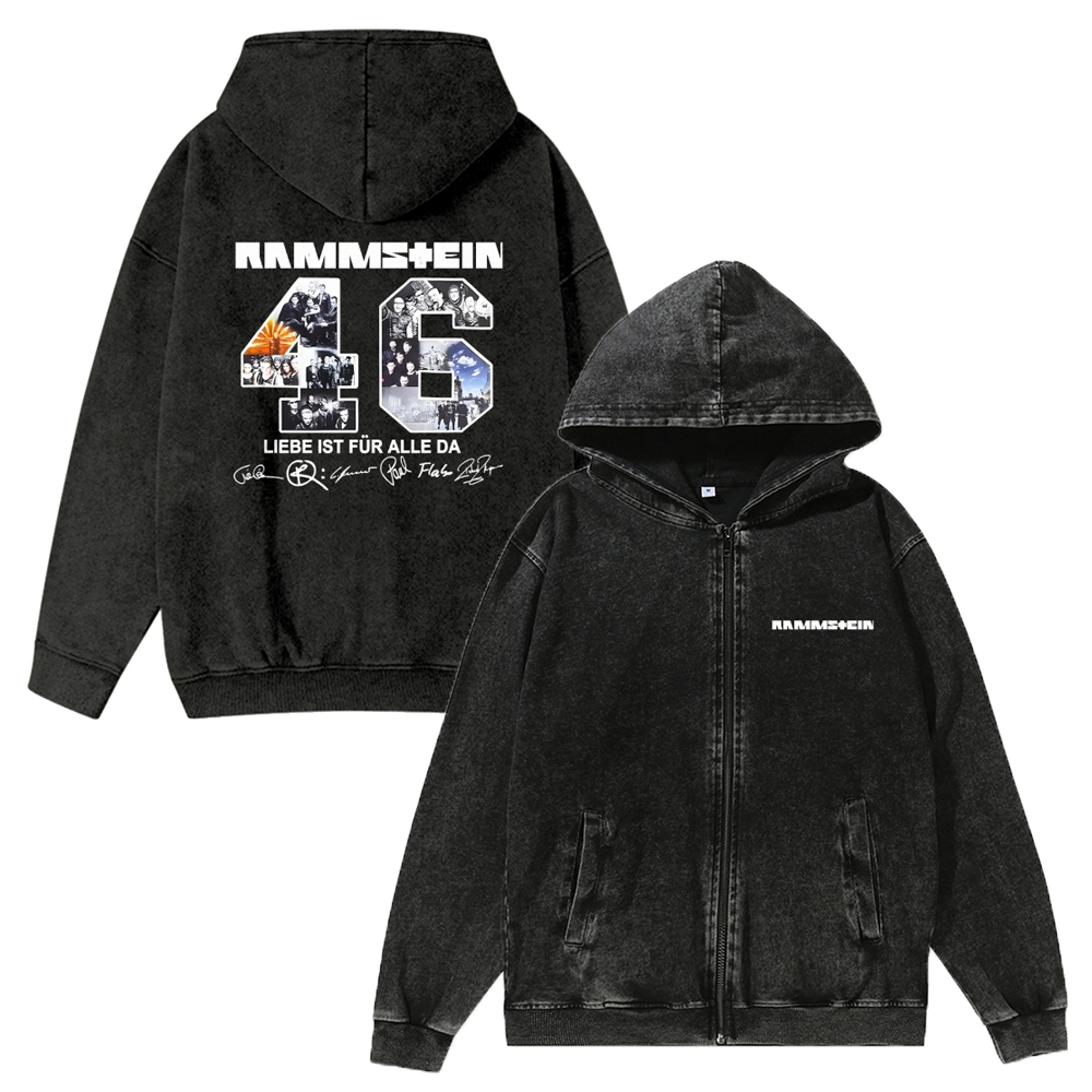 Band R Vintage Unisex Washed Cotton Zipper Hooded Sweatshirt