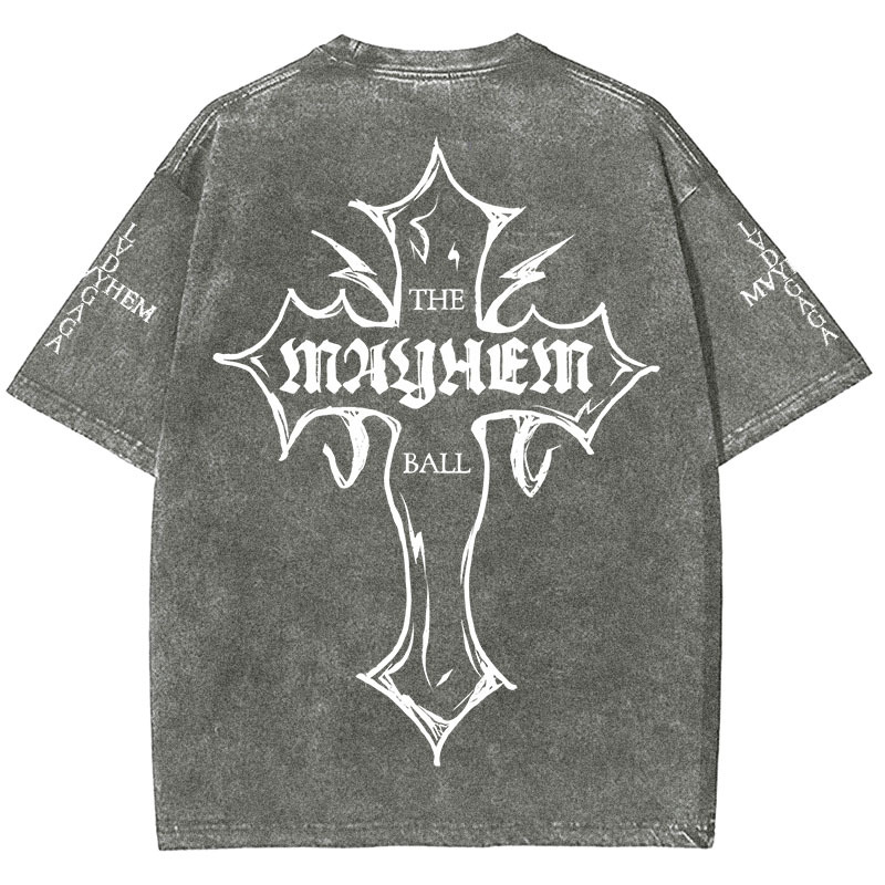 Musician Print Washed Short-Sleeved T-Shirt
