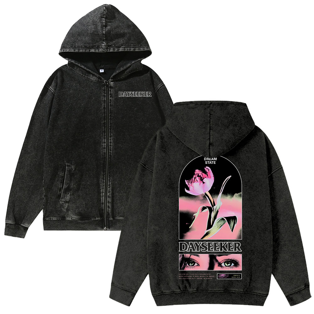 Unisex Dayseeker Washed Cotton Zipper Hooded Sweatshirt