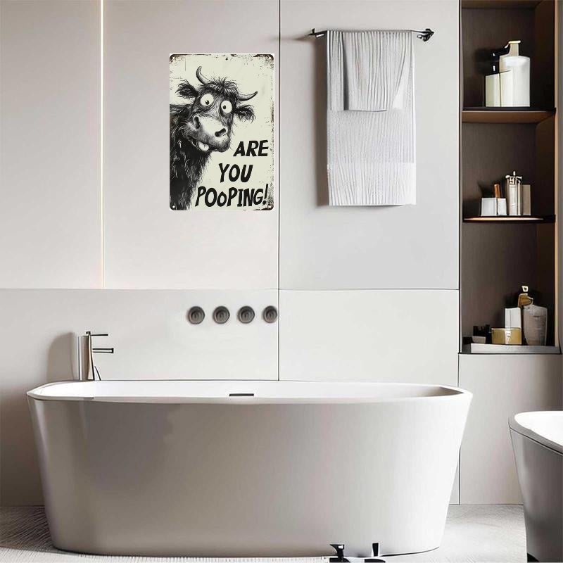  😂Funny"Are You Pooping?" Wall Decor –Vintage Highland Cow Sign