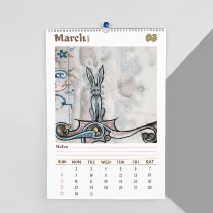 Funny Mediaval Rabbit Calendar 2026
