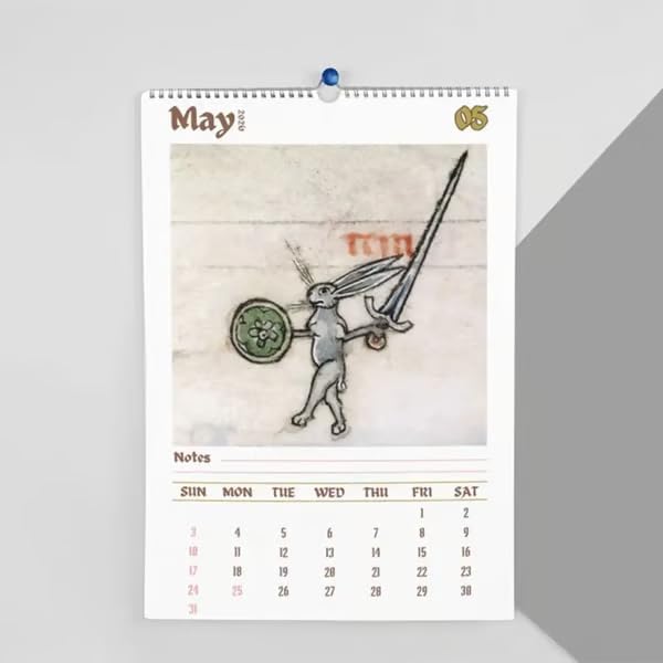 Funny Mediaval Rabbit Calendar 2026