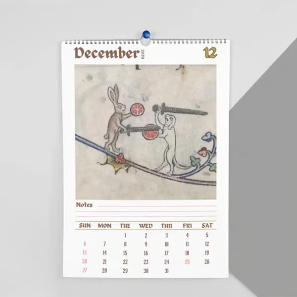 Funny Mediaval Rabbit Calendar 2026