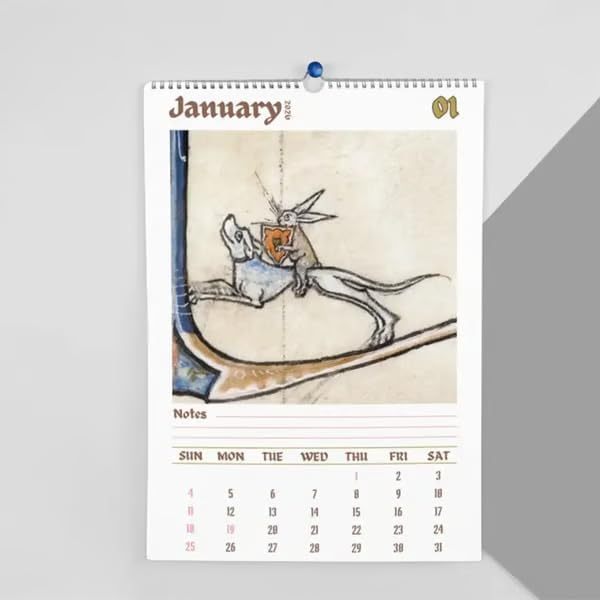 Funny Mediaval Rabbit Calendar 2026