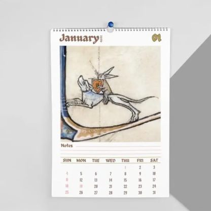 Funny Mediaval Rabbit Calendar 2026